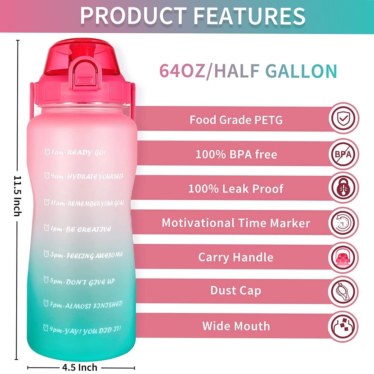 64OZ Large Water Bottle 3