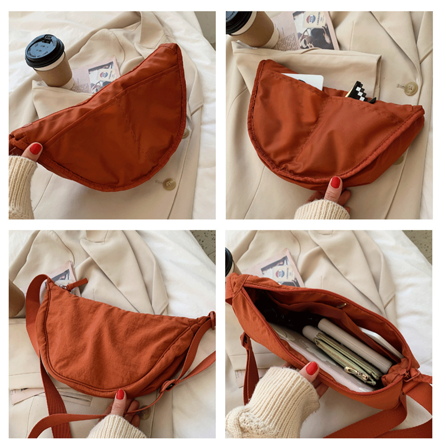 simple design fashionable women Nylon Crossbody Sling Bag 11