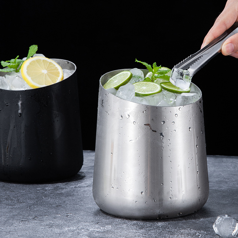 Stainless Steel Tilted Ice Bucket 5