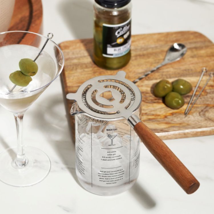 True® Acacia Cocktail Strainer 1