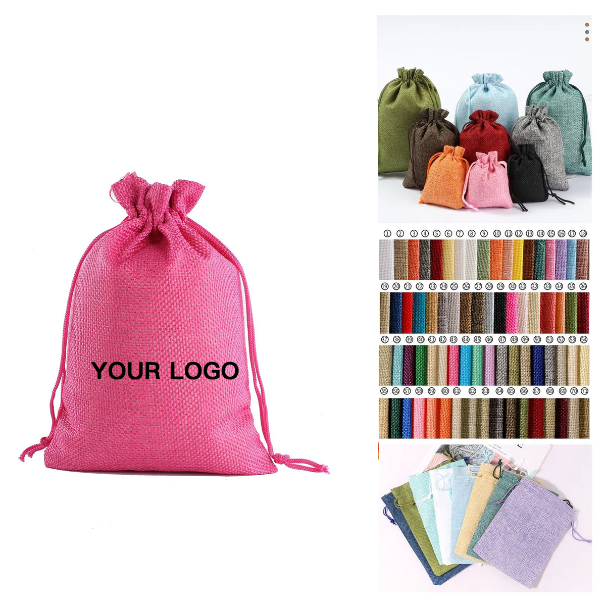 Durable Jute Drawstring Bag for Tea or Jewelry 10