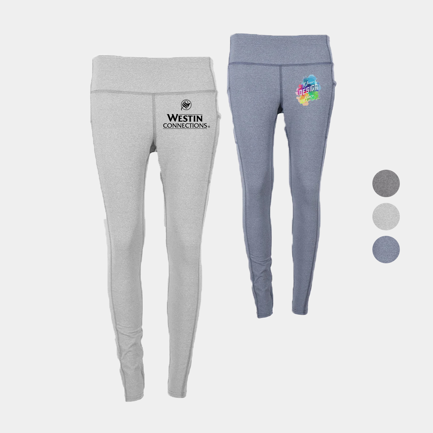 Women's Evo Heather Performance Legging w/ Side Pockets 2