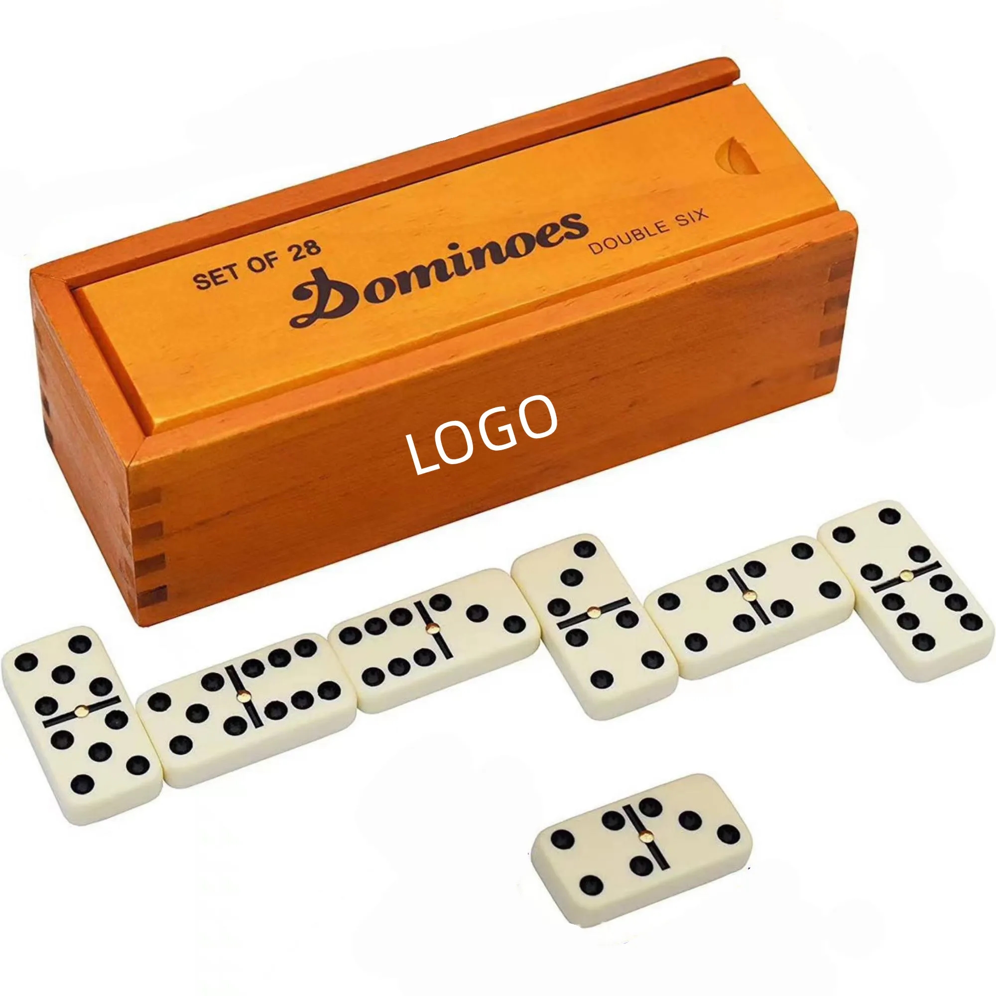 Domino Game With Wood Box 1