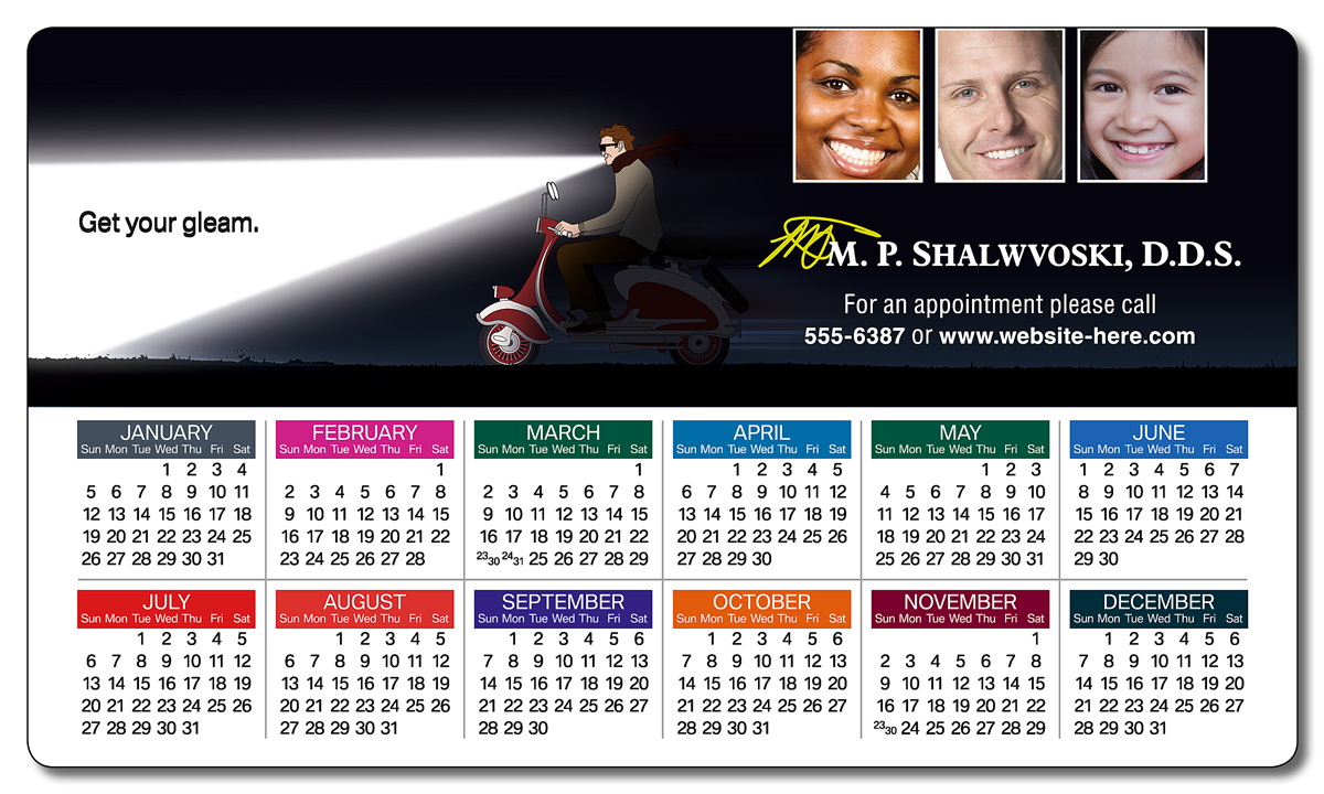Health Calendar Magnet - 3.5x6 Round Corners - 25 mil. 3