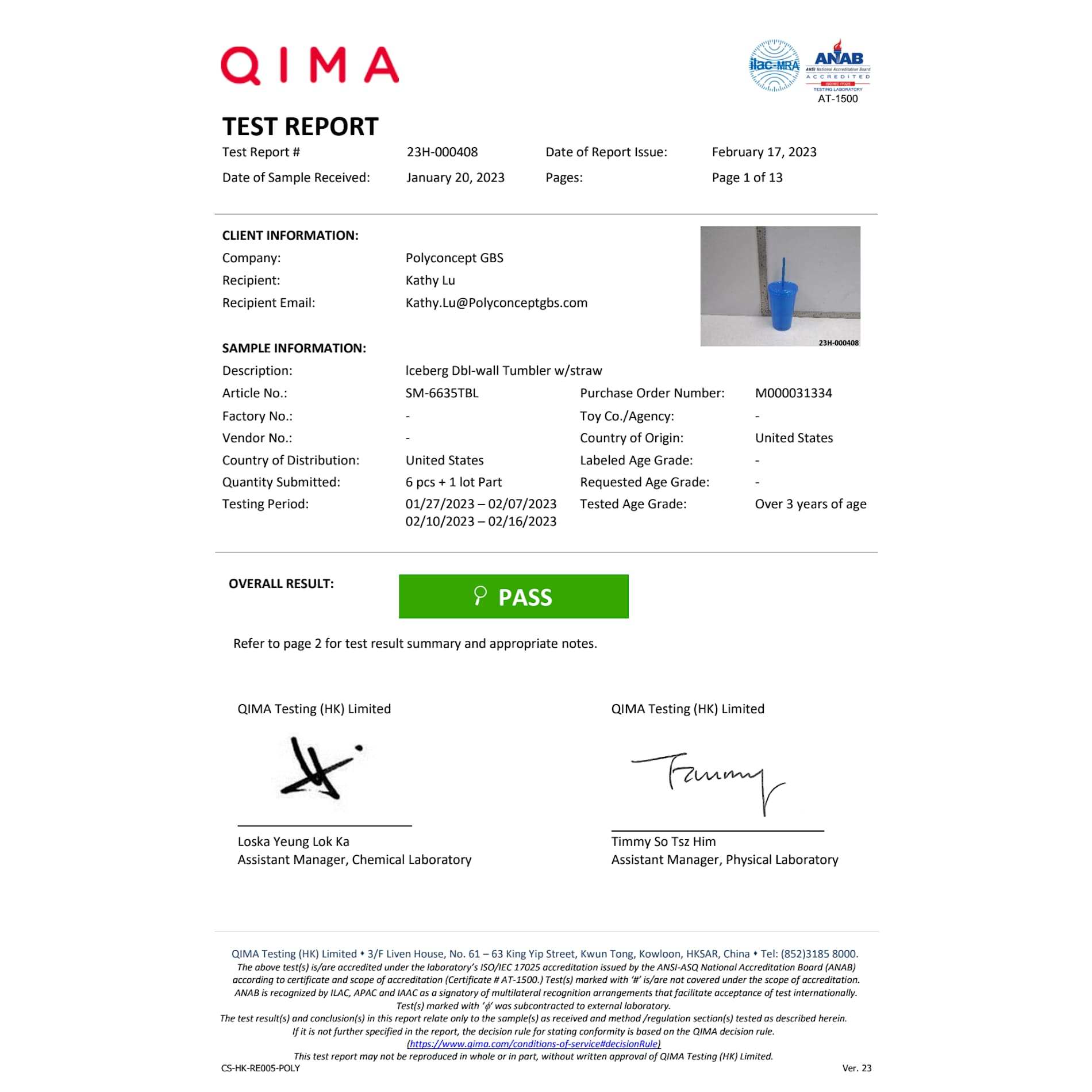 Iceberg 16oz Double-Wall Tumbler w/Straw 4