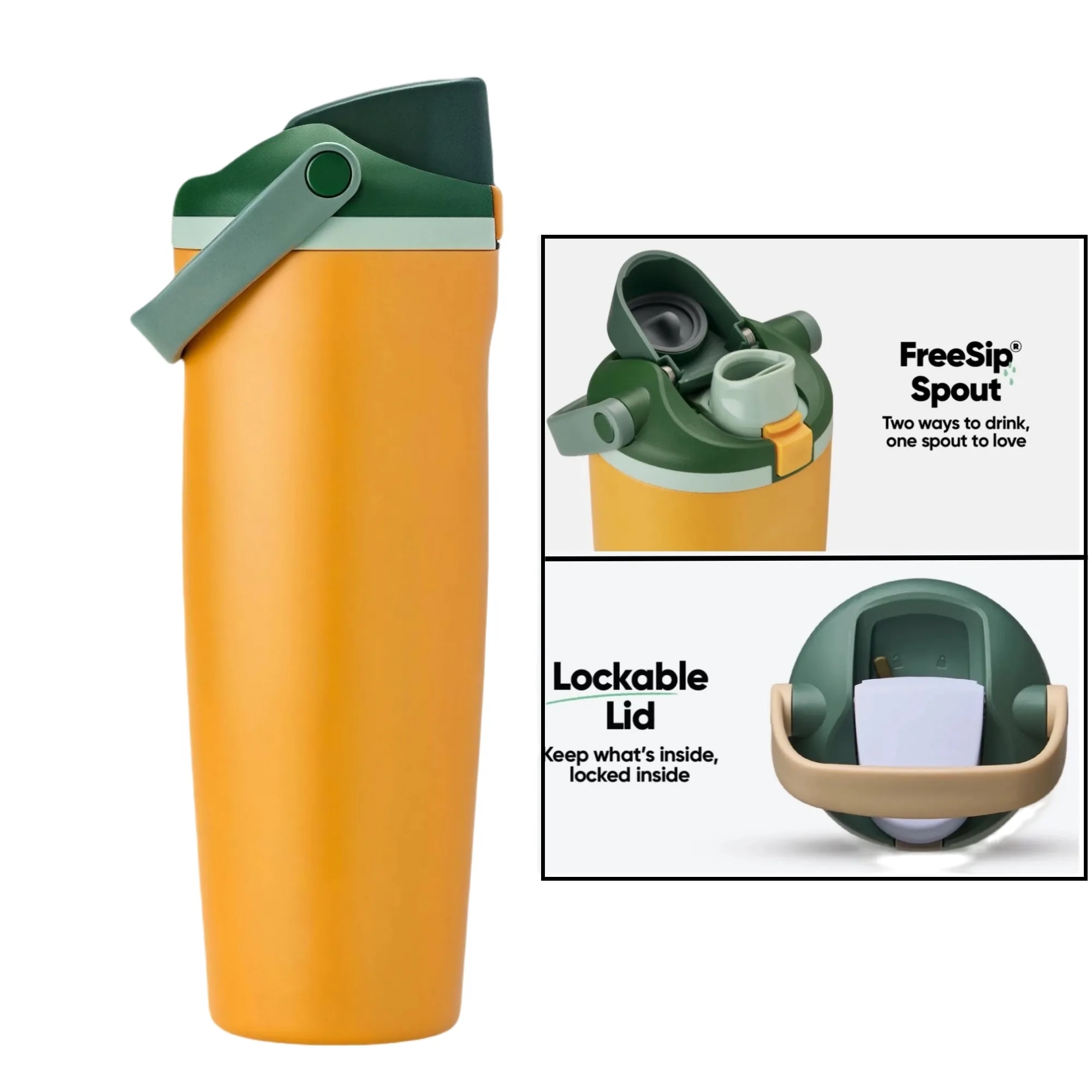 Stainless Steel 30oz Handheld Dual-Drinking Water Bottle 4