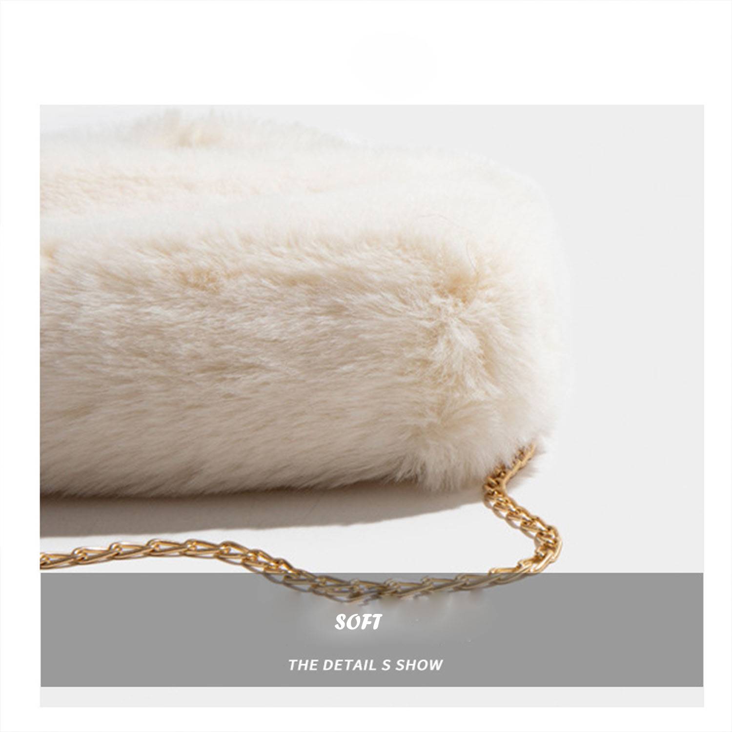 Plush imitation rabbit fur shoulder bag 7