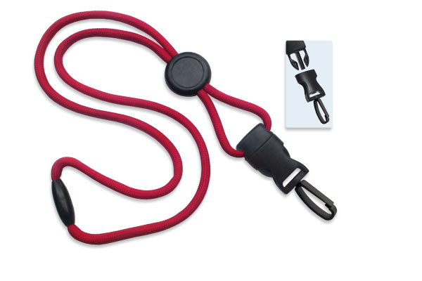 1/4" Blank Detachable Lanyard w/D-tach Plastic Swivel Hook (Red) 1