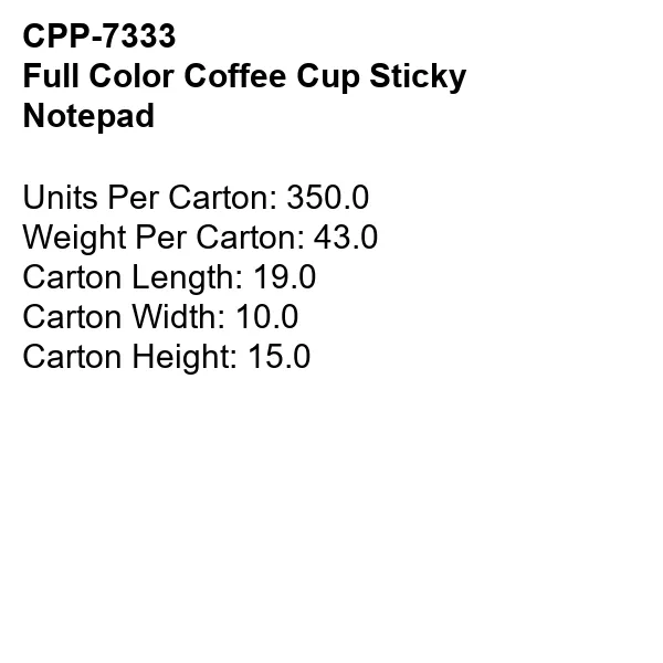 Full Color Coffee Cup Sticky Notepad 7