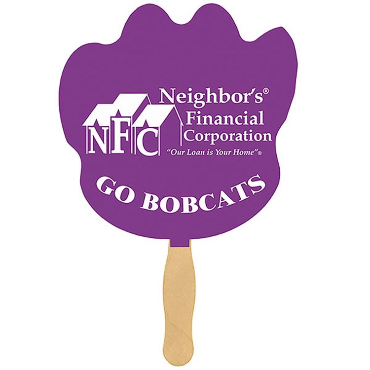 Paw Print Sandwiched Hand Fan (2 Side/ 1 imprint color)