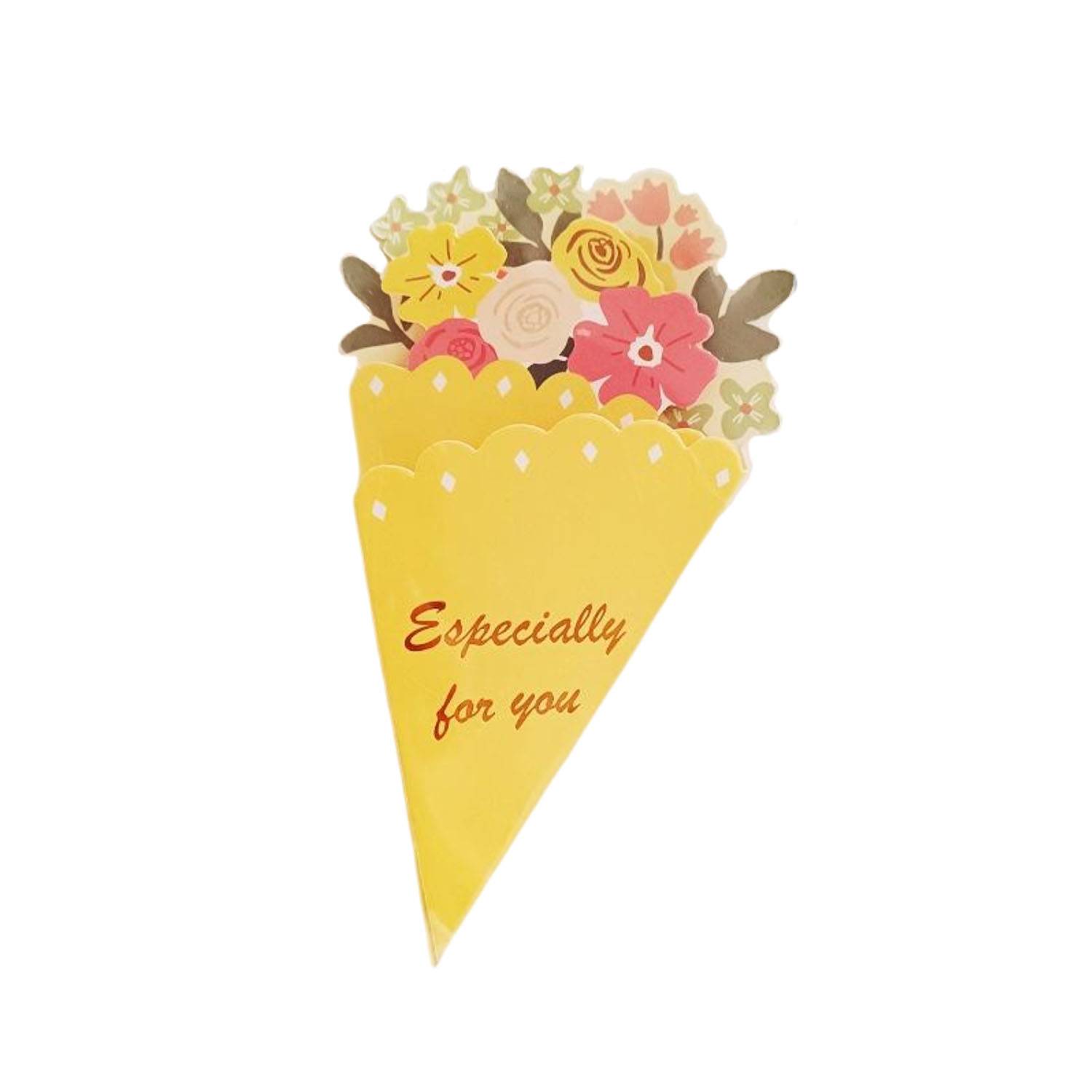 3D Paper Flower Bouquet Pop Up Greeting Card 5