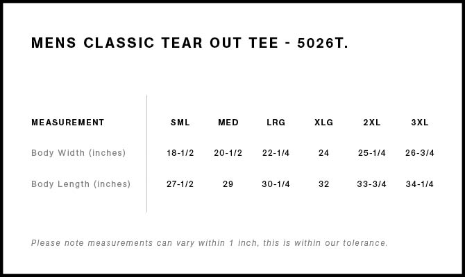 Classic Tear Out Tee | 5026T 17