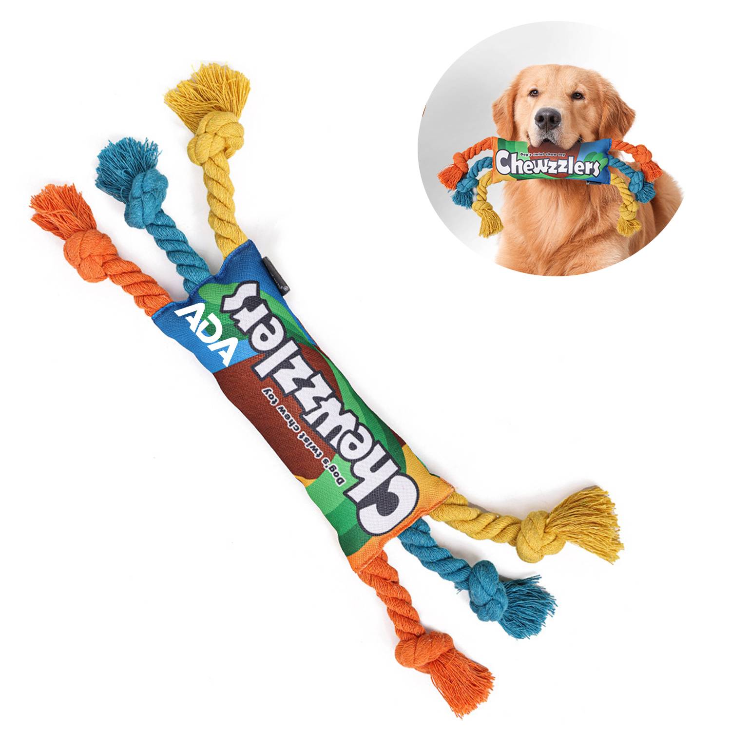 Squeaky Rainbow Twist Pet Chew Toy 2