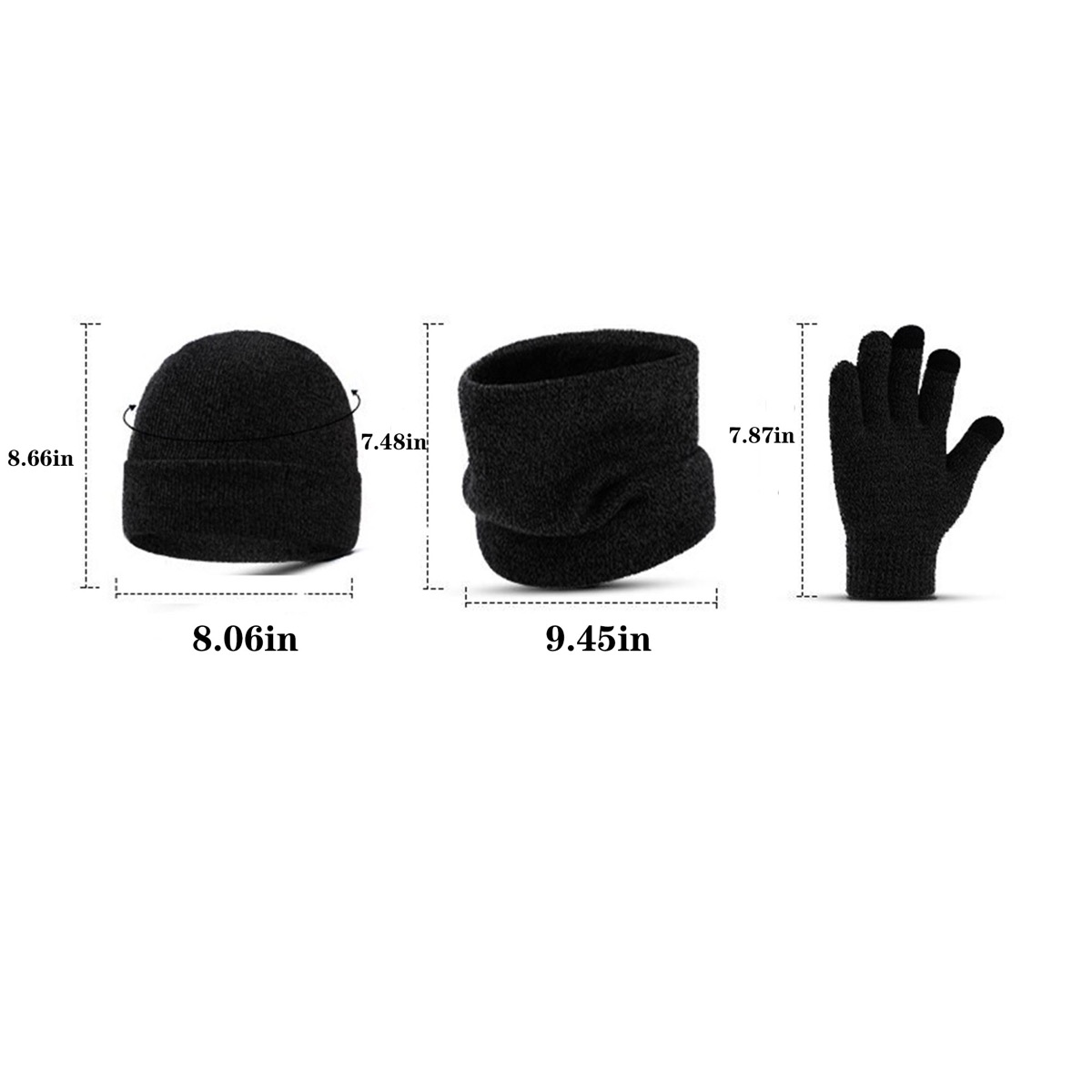 Cozy Winter Knit Hat, Scarf, And Gloves Trio 3