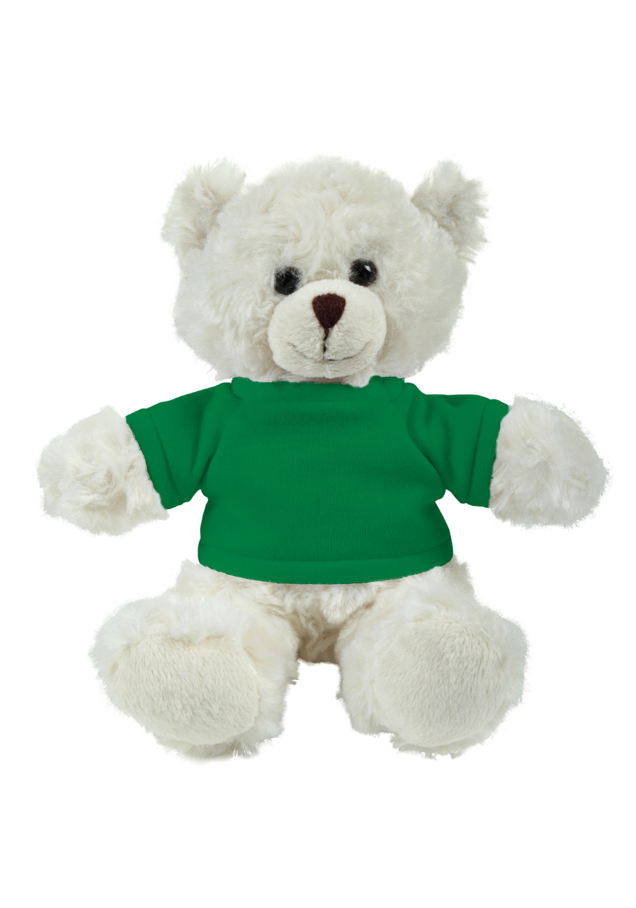soft plush  Cream Curly Sitting Bear with t-shirt 16