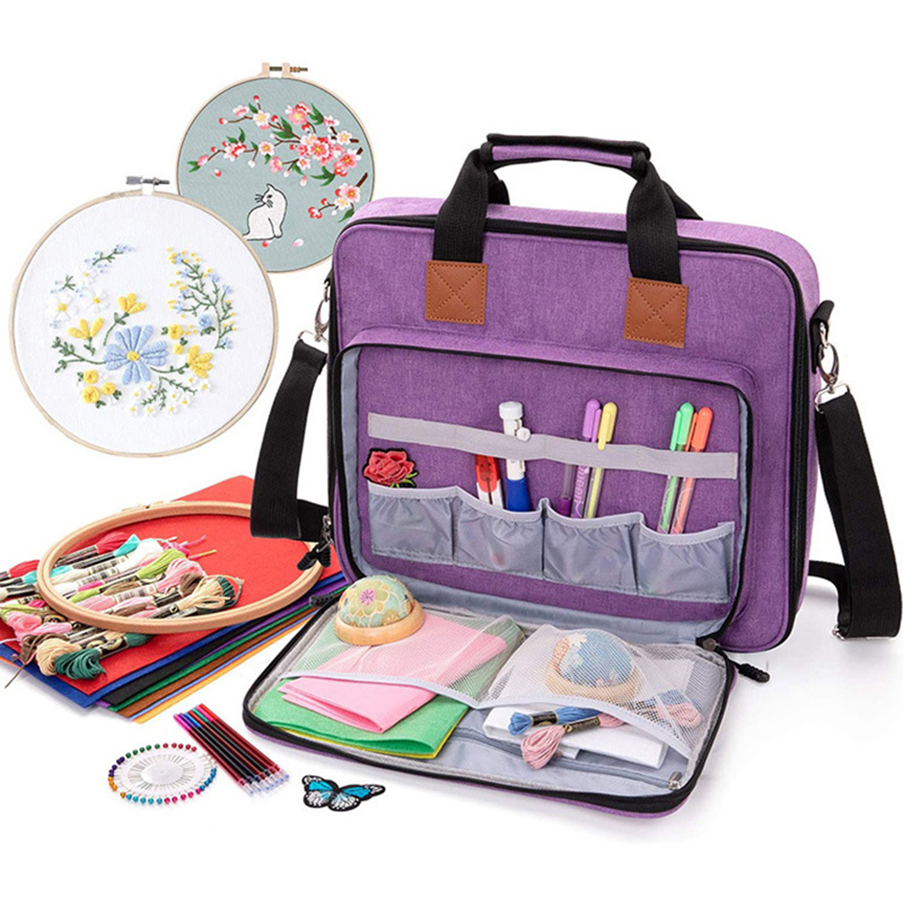Portable Embroidery Sewing Kit Storage Bag 1