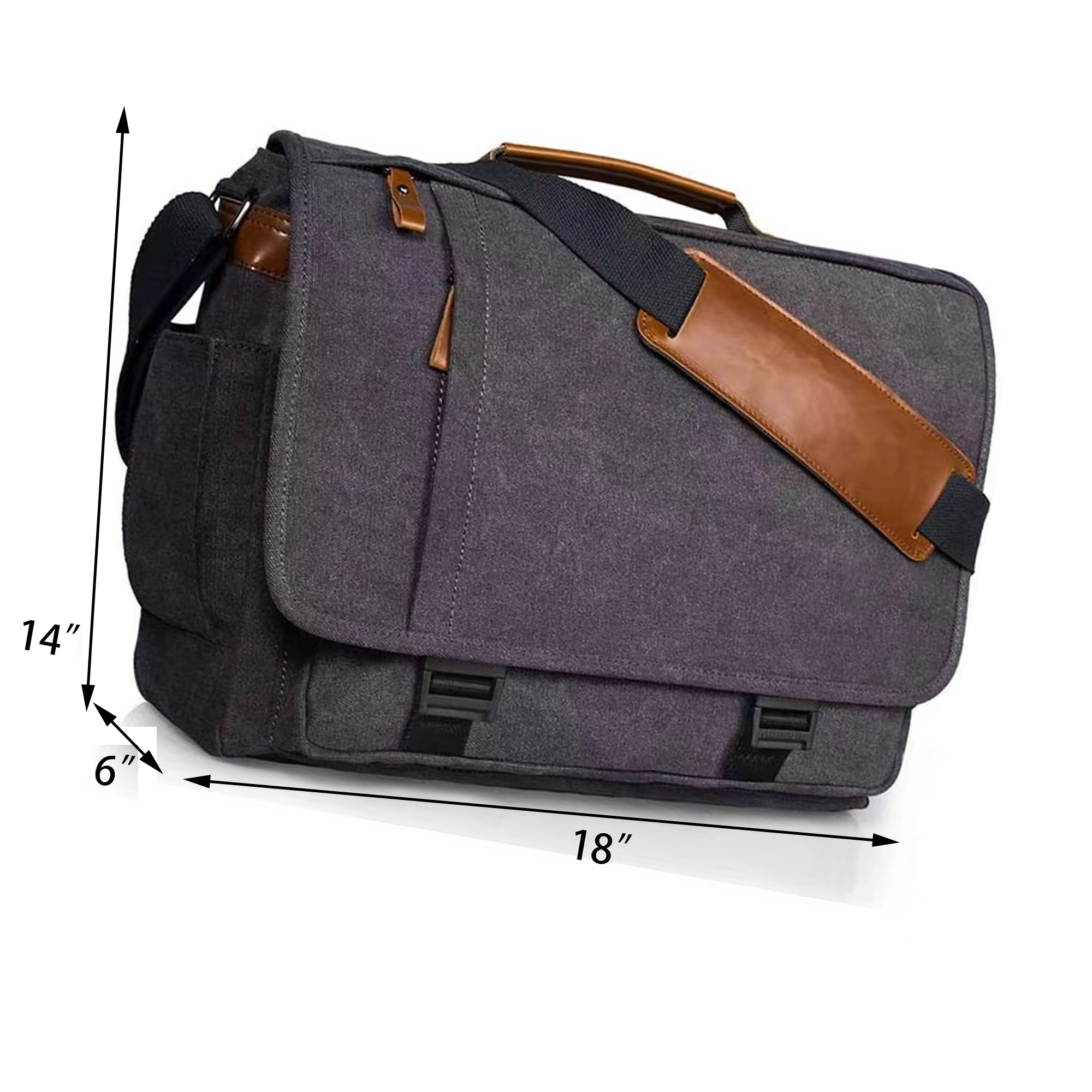 Water-resistant Canvas Laptop Messenger Bag 7