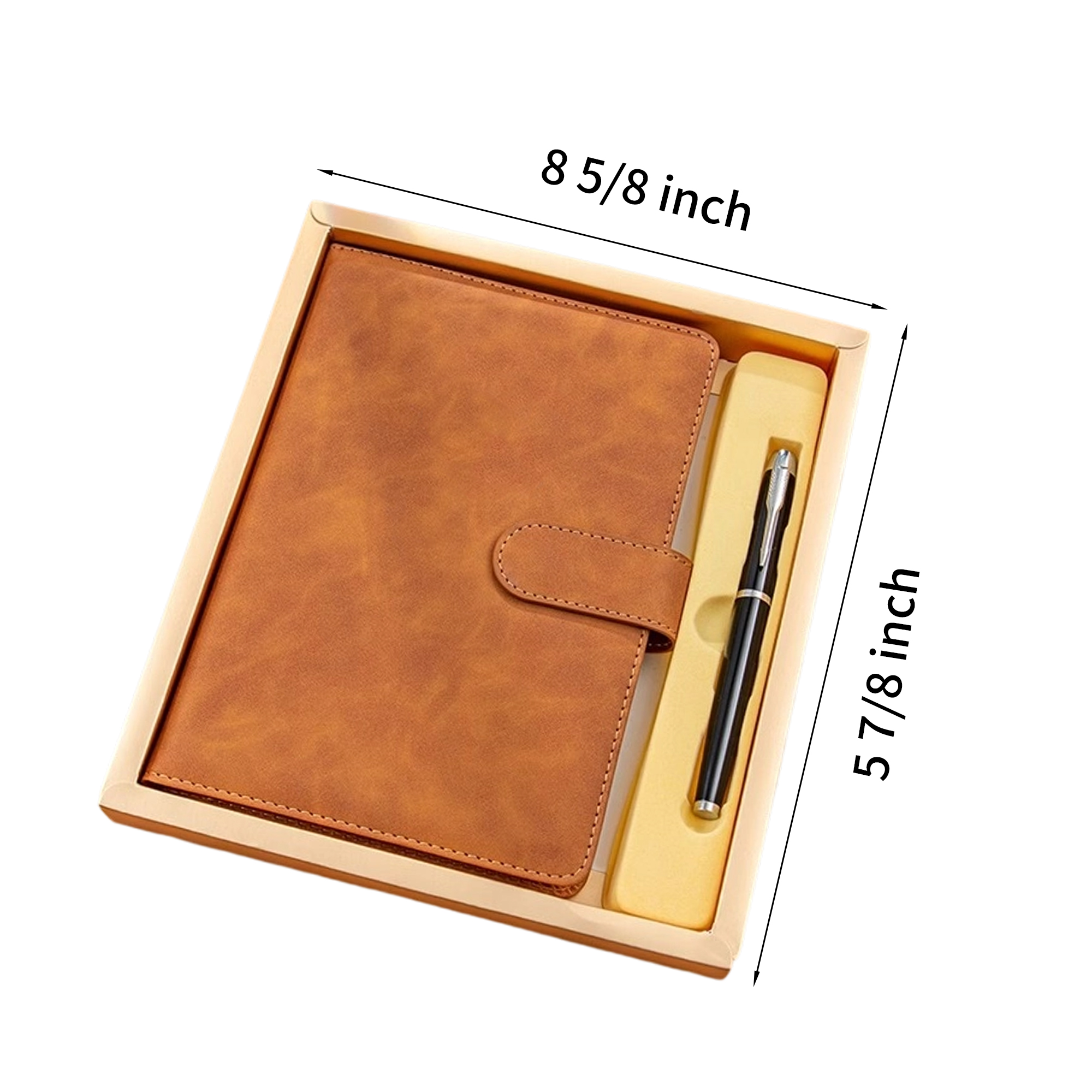 PU Leather A5 Notebook With Magnetic Buckle And Metal Pen Gift Set 5