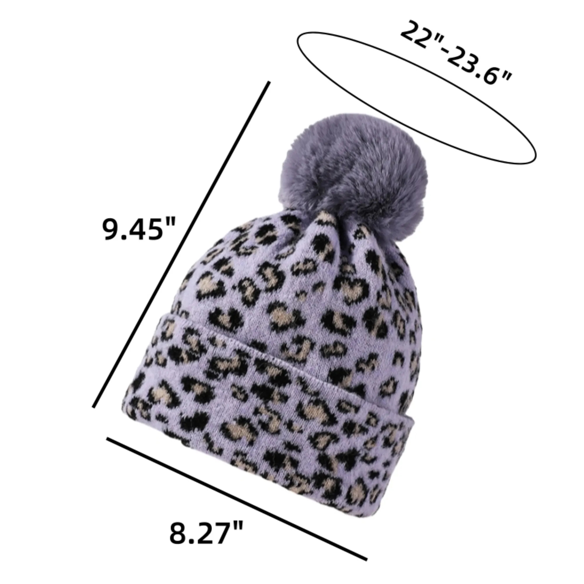 Warm Soft Plush Leopard-print Beanie Knit Hat Winter Hat 1