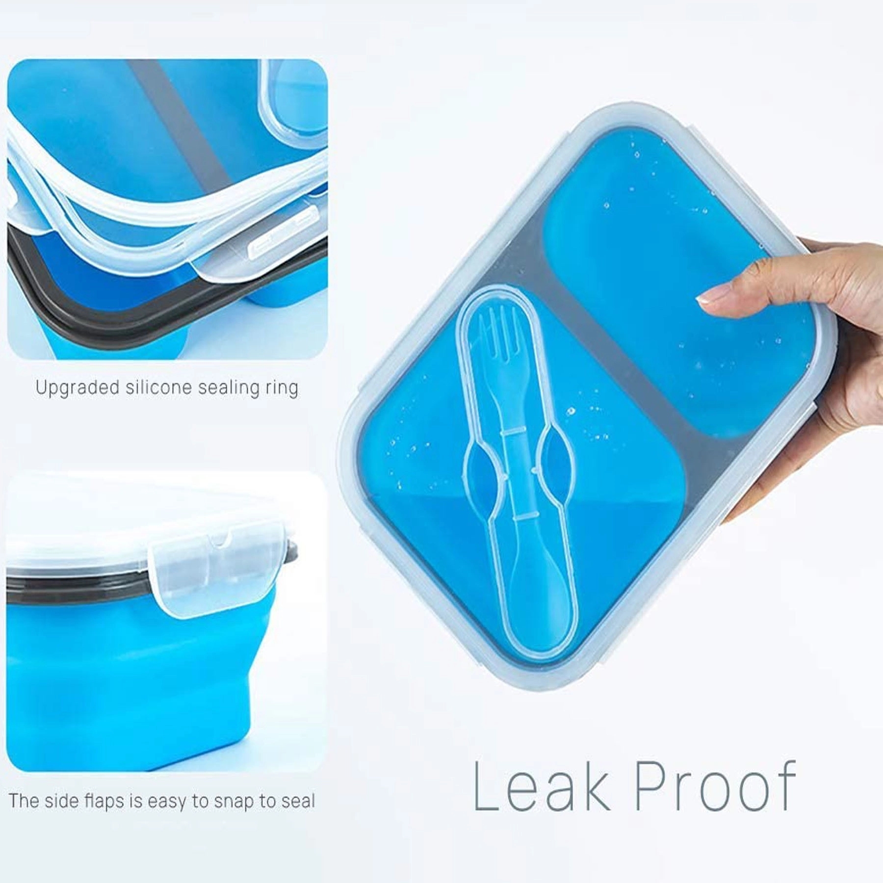 1200ml Silicone Collapsible Lunch Box 4