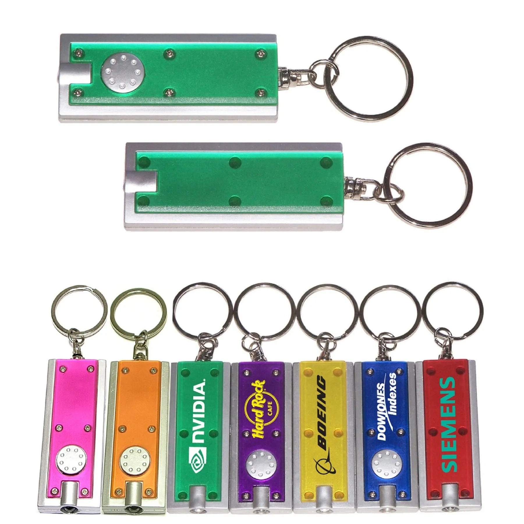Slim rectangular flash light with swivel key chain 1