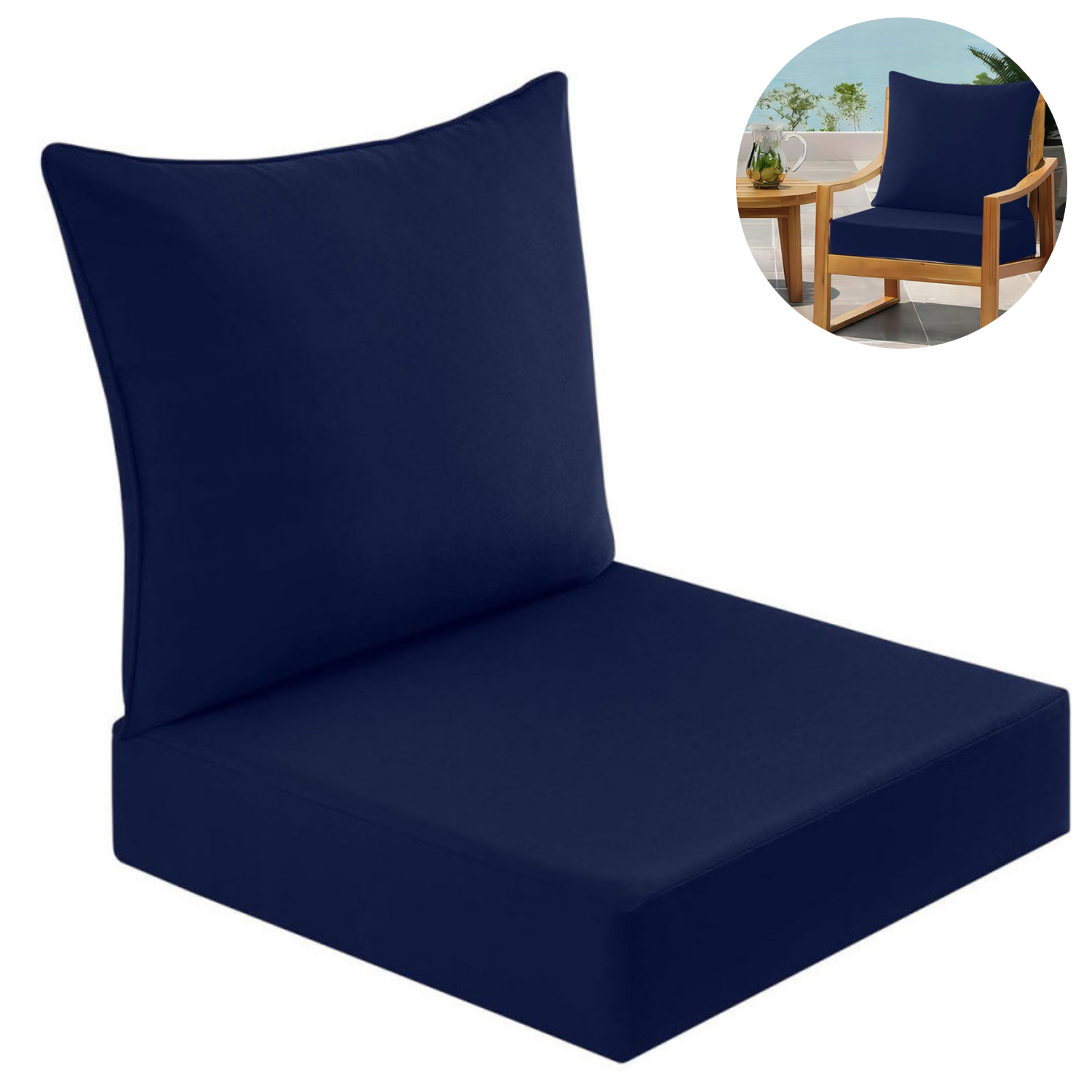 Outdoor Waterproof Memory Foam Cushion & Back Pillow 5