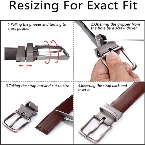 Men's Classic Reversible Leather Belt 3