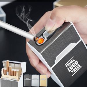 Aluminum Cigarette Case With Magnetic Closure And Windproof USB Rechargeable Lighter Top 8