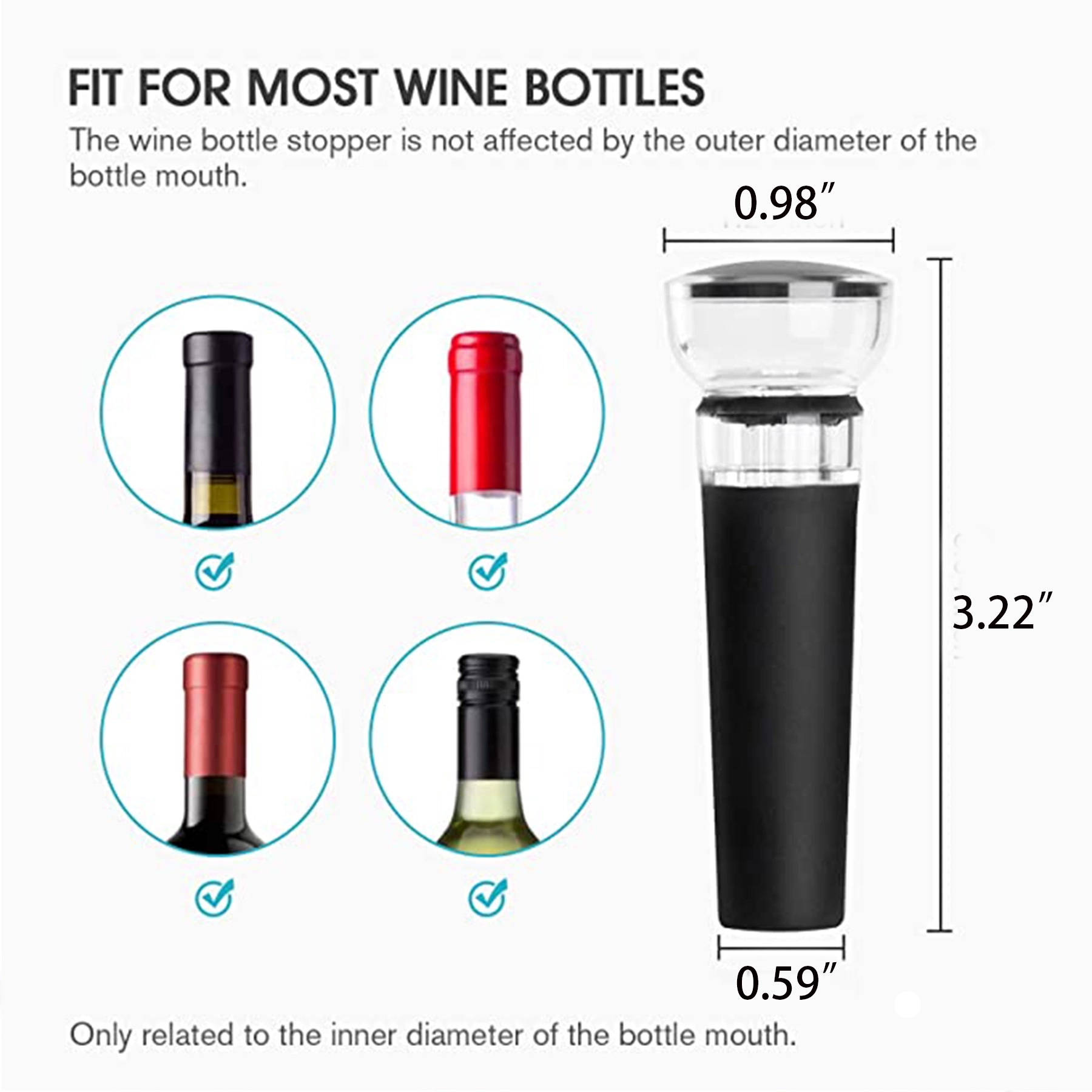 Reusable Vacuum Wine Stopper with Built-in Pump Leakproof 4