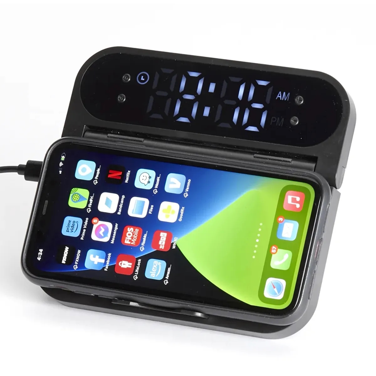 Bamboo 2-in-1 Wireless Charging Pad with Digital Clock 5