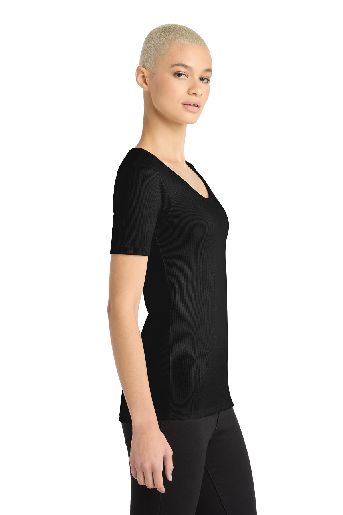 District Women's V.I.T. Rib Scoop Neck Tee DT6020 1