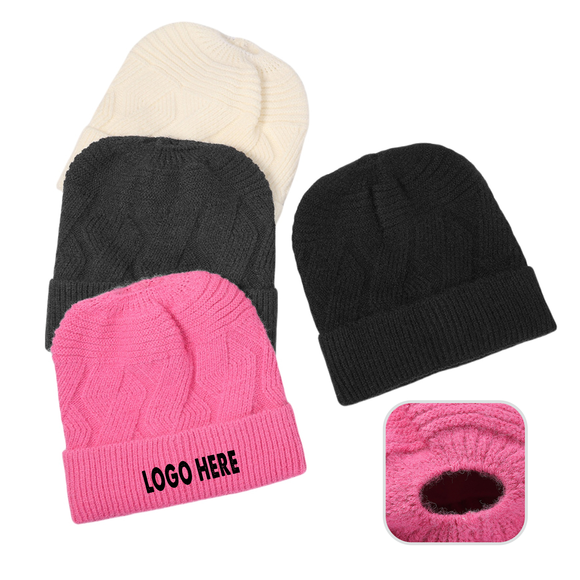 Women Beanie Ponytail Hat 3