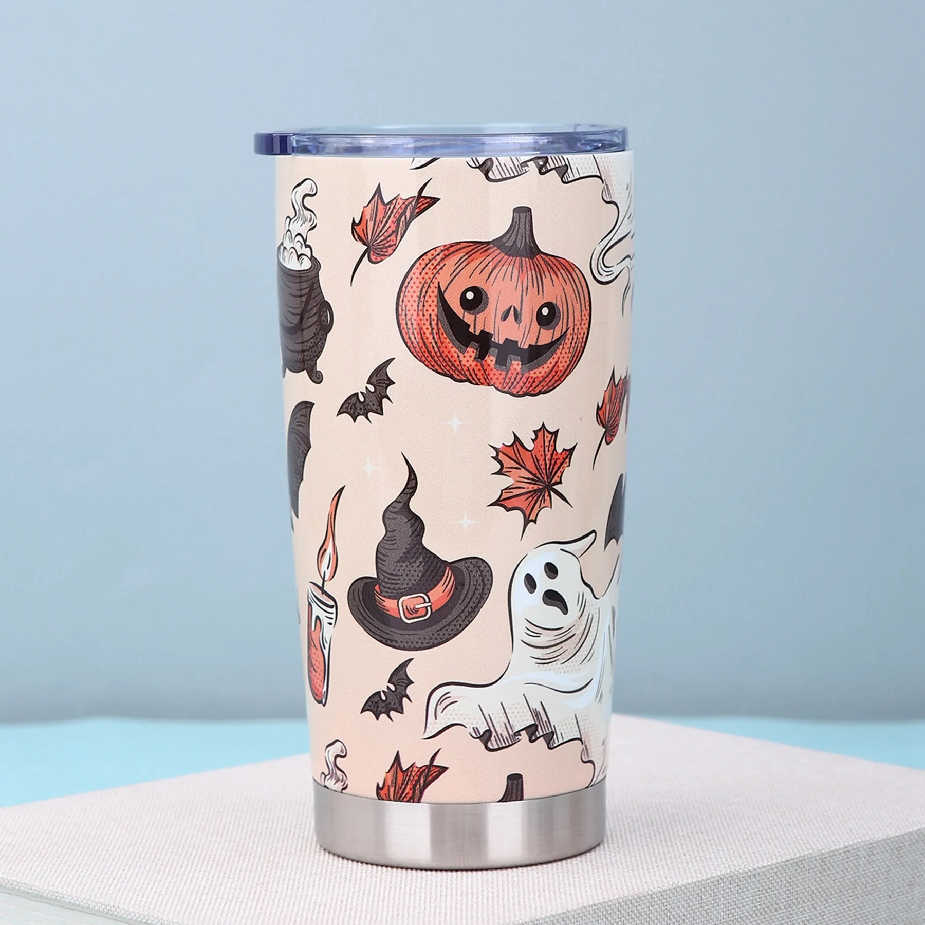 20 Oz. Double Wall Christmas/Halloween Tumbler with Lid 9