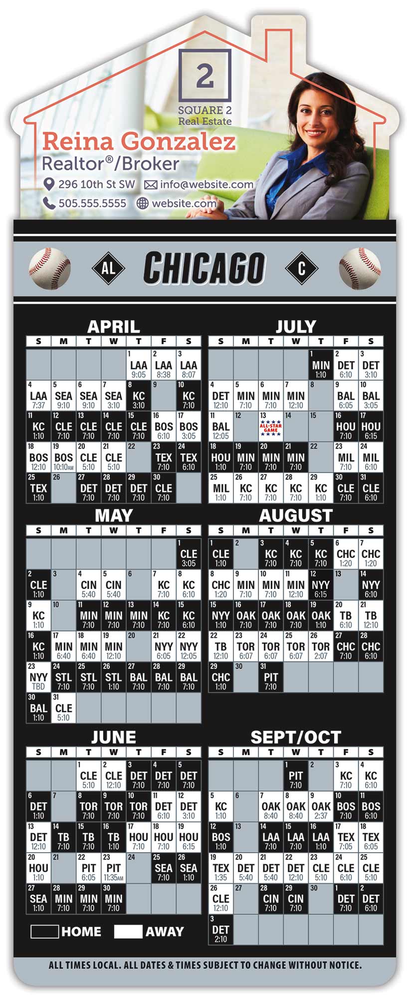 Magna-Card House Shape Magnet - Baseball Schedules (3.5 x 9) 1
