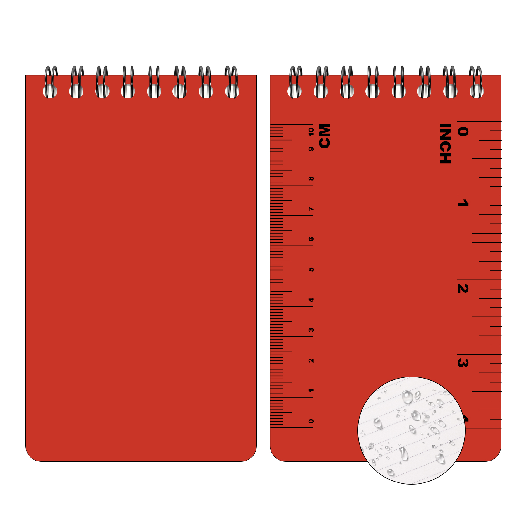 Portable Waterproof Mini Coil Notebook With Scale (50 Sheet ) 6