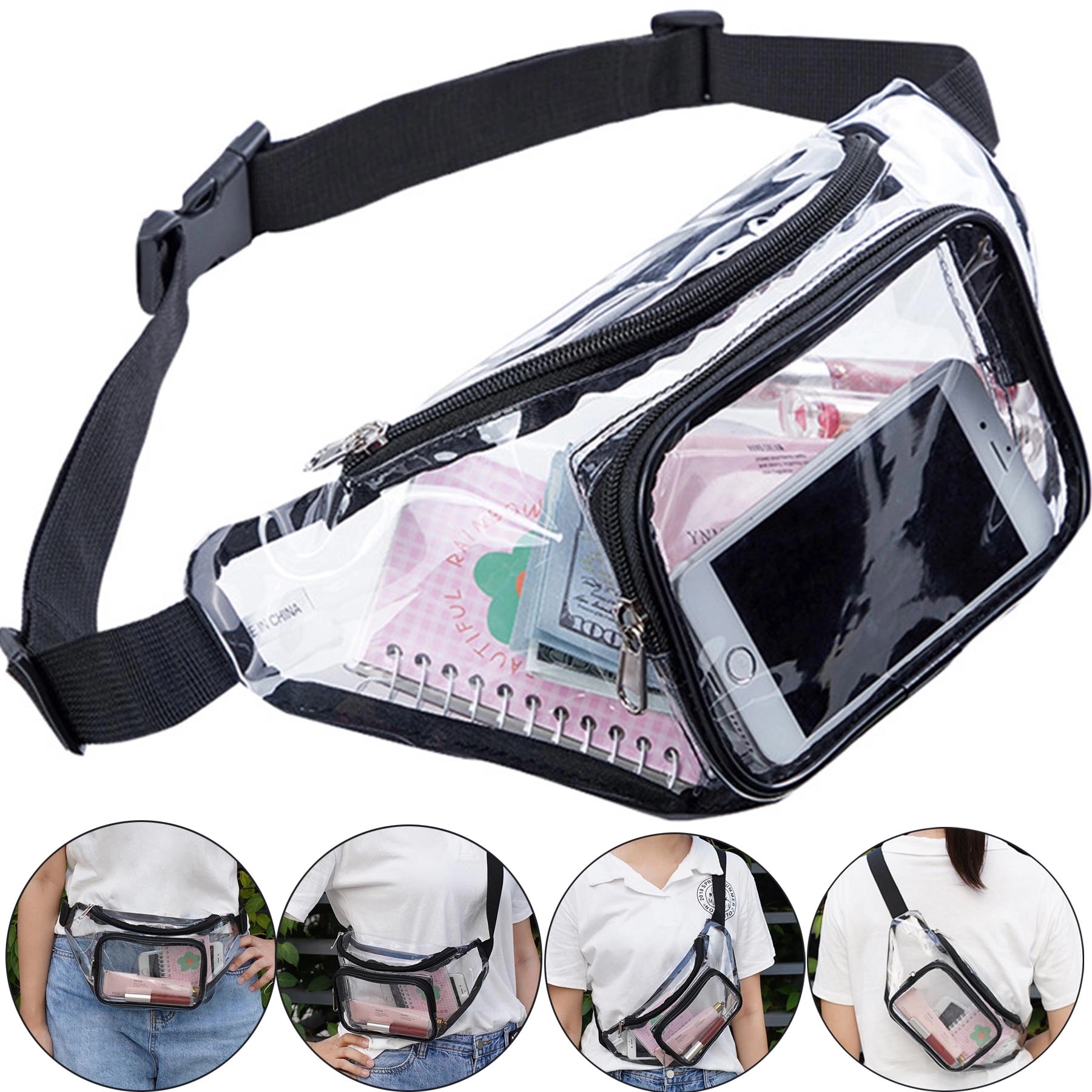 Clear Fanny Waist/Chest /Sling/Crossbody Pack 7