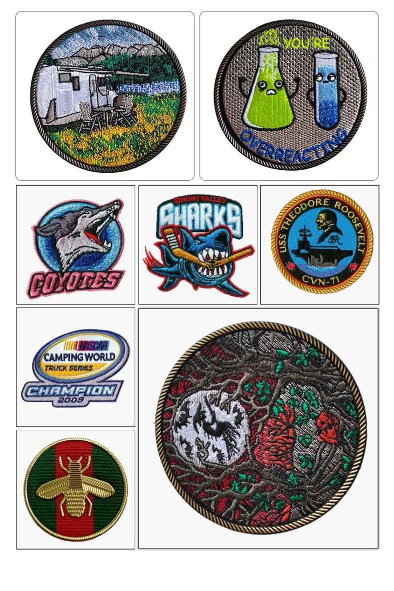 3 Inch Embroidered Patch with Heat Seal Backing 5