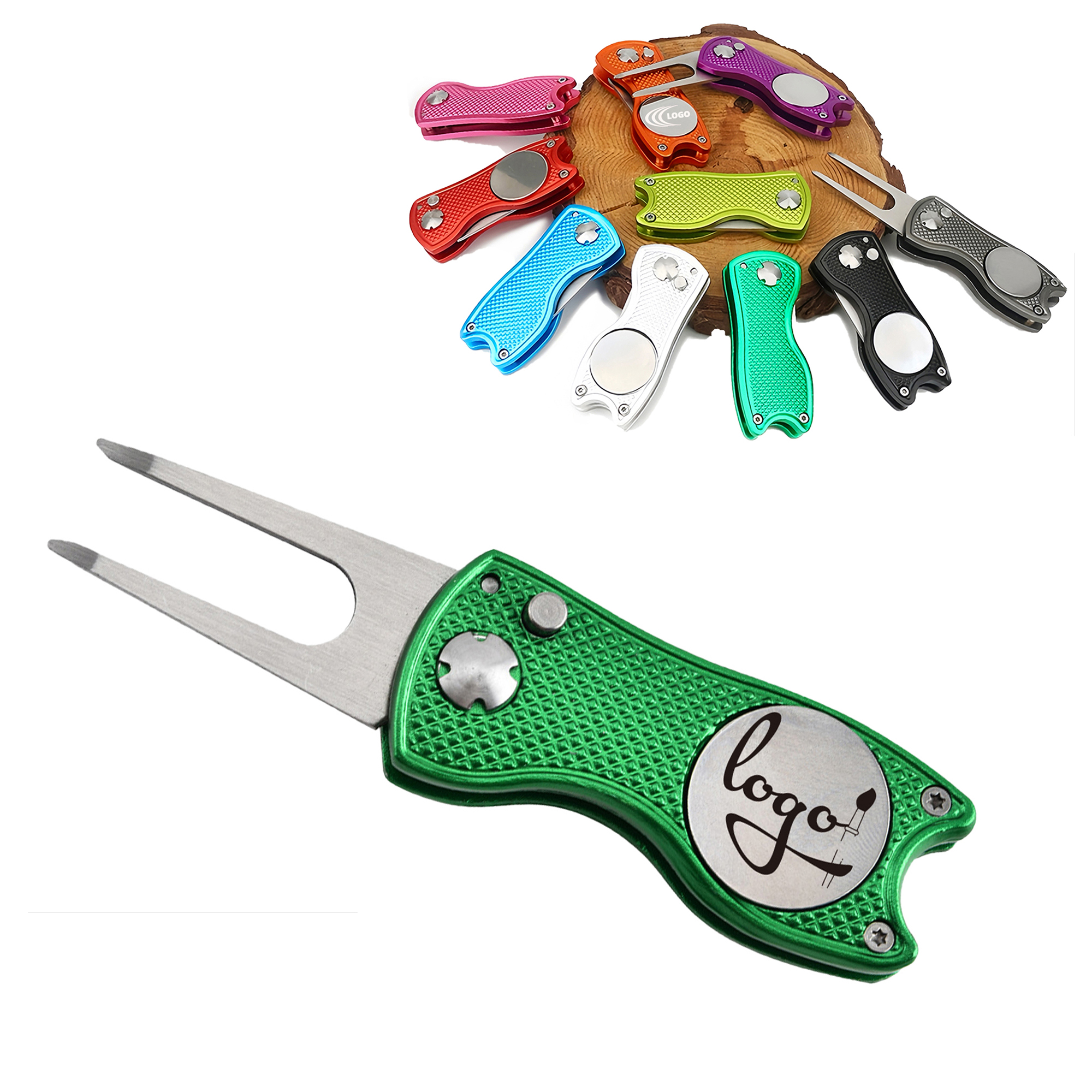 Custom Stainless Steel Folding Golf Divot Tool 4