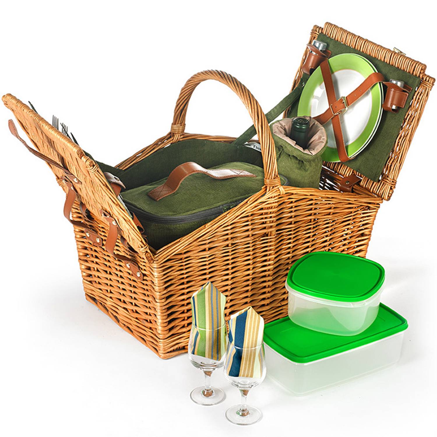 Willow Picnic Basket Set With Double Doors 2
