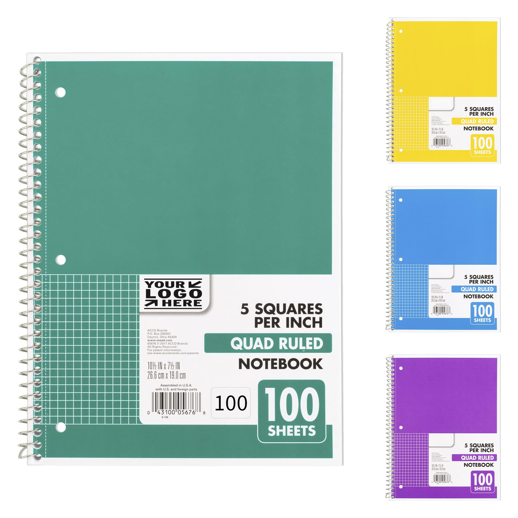 10.5" x 8" 100 Sheets Spiral Notebook 2