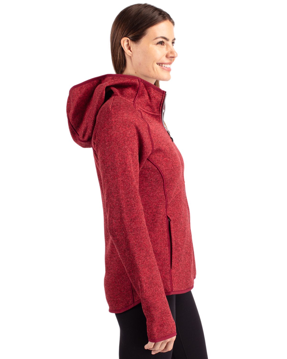 Cutter & Buck Mainsail Sweater-Knit Womens Full Zip Hooded Jacket 29