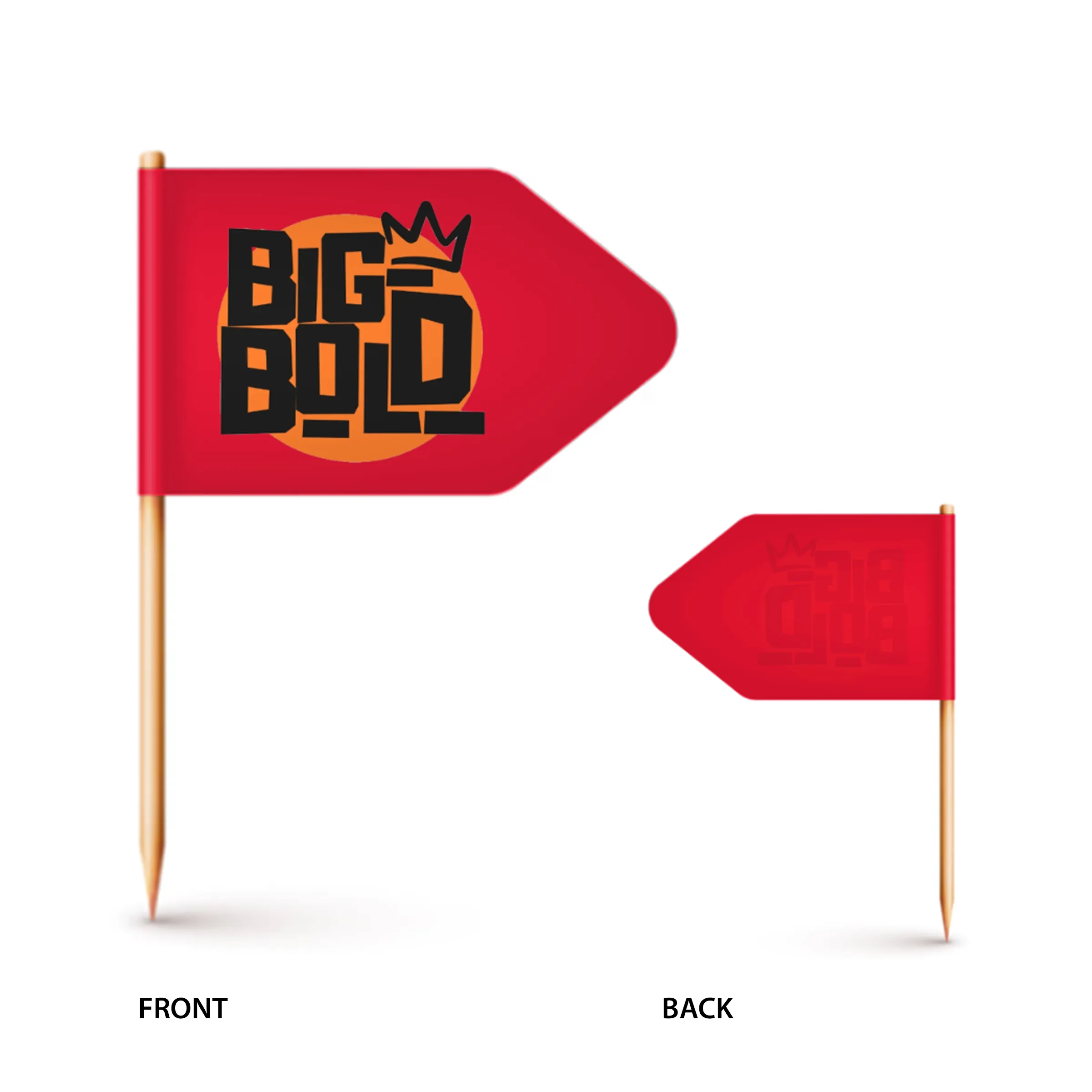 Custom Paper Toothpick Flags - Style H Flag Size 1.5" x 2.5" 3