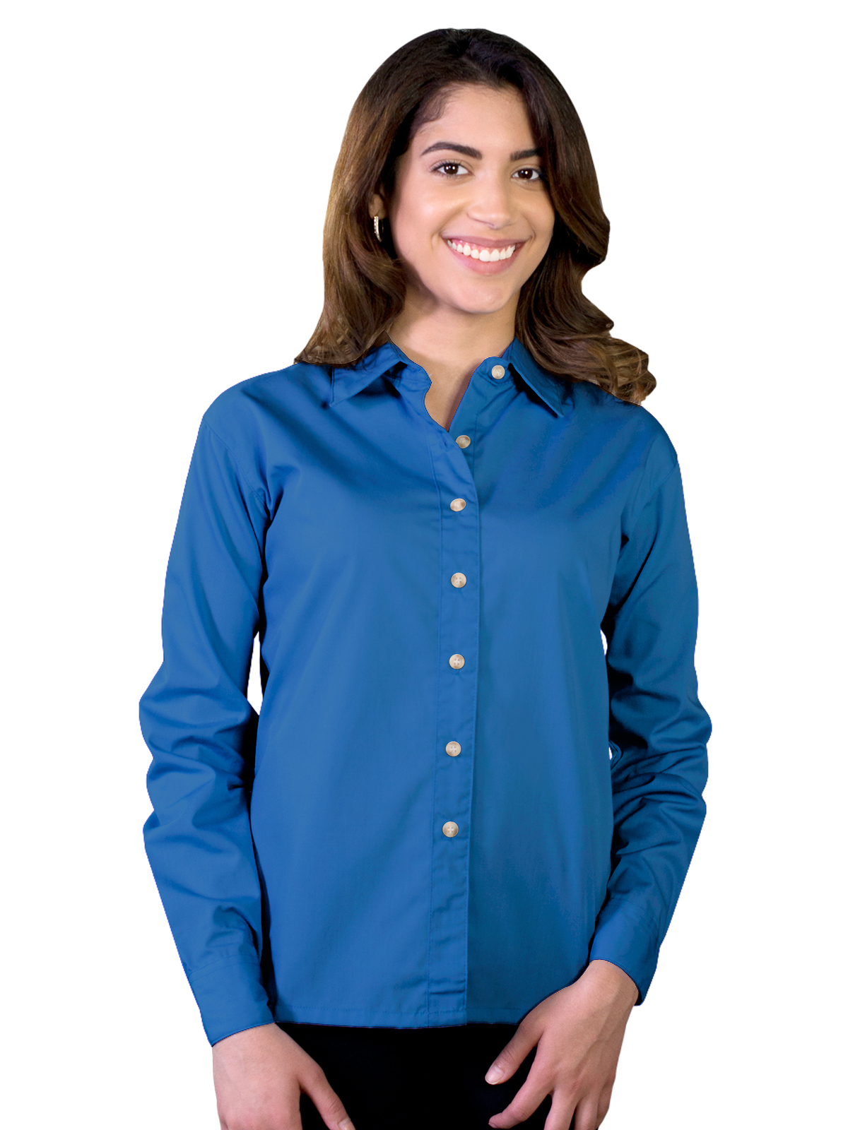 Blue Generation - Women's Pocketless Long Sleeve Superblend Poplin Shirt 48