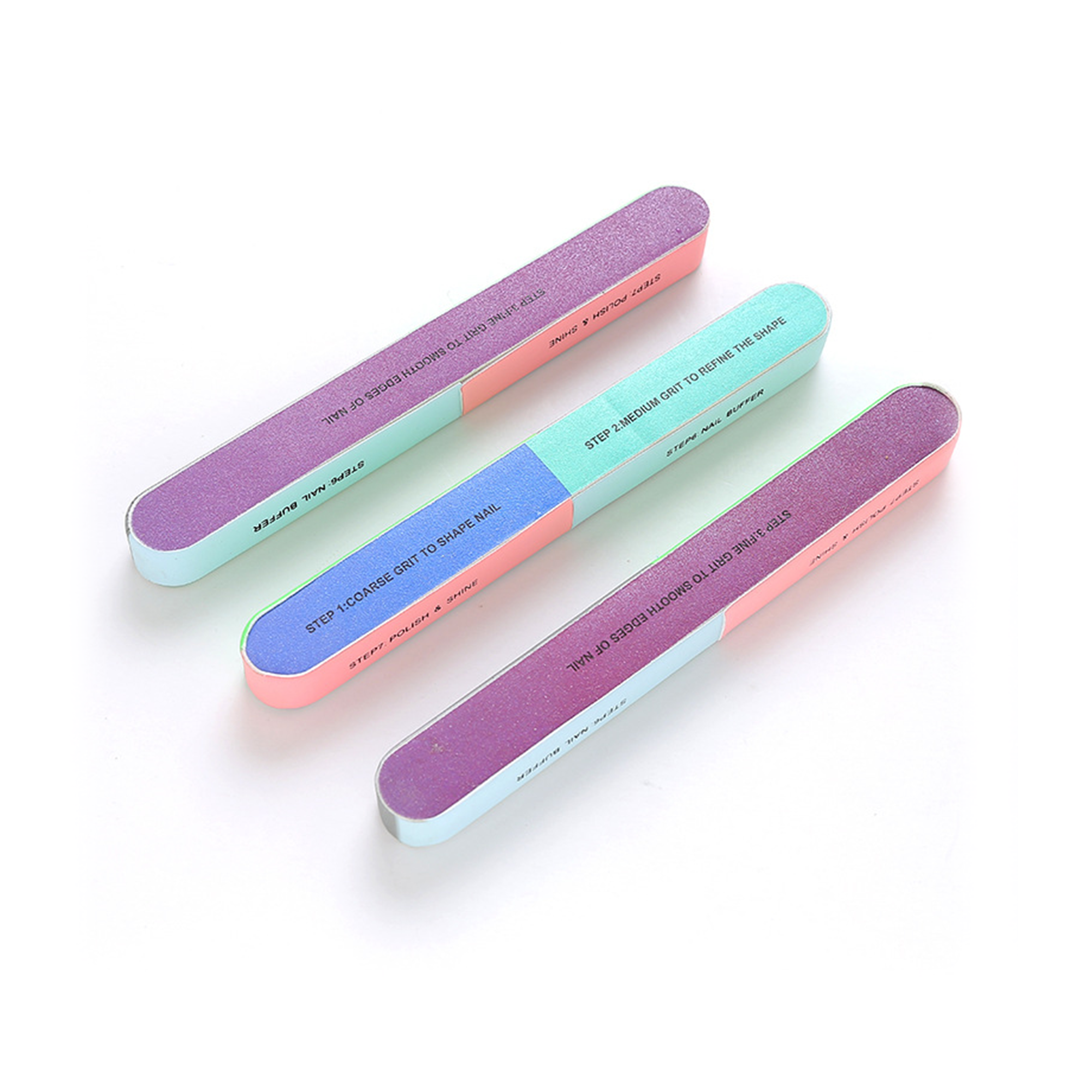 Full Color Nail File With Buffer Medium Grit 3