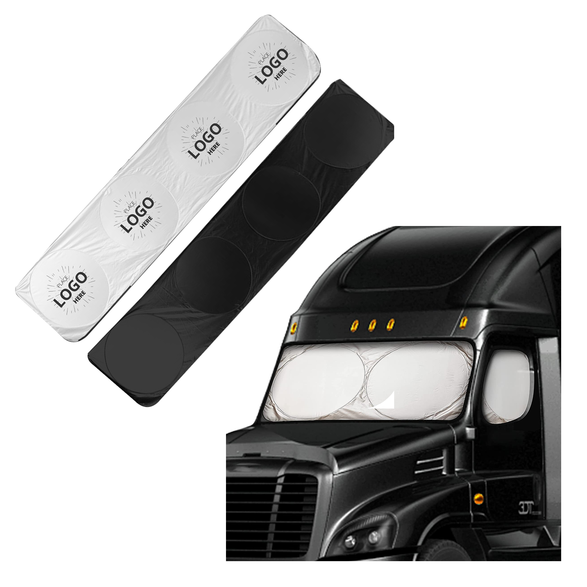 240T UV Protective Windshield Sunshade for Semitruck 2
