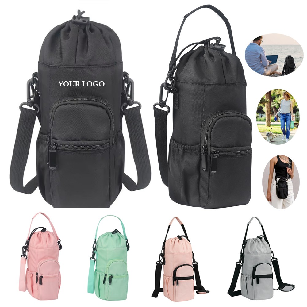 40oz Sublimation Water Tumbler Pouch With Zipper Water Bottle Carrier With Shoulder Strap 4