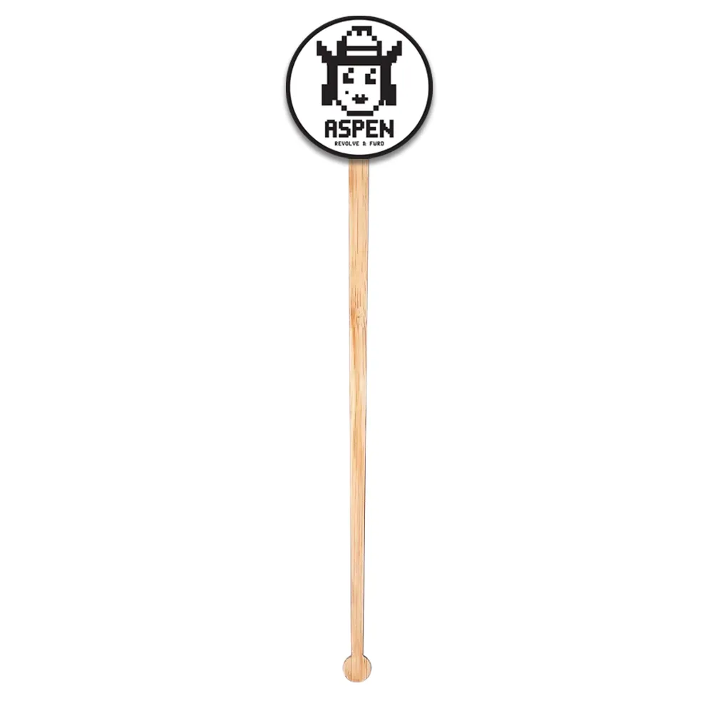 Custom Bamboo Molded Swizzle Stick 4