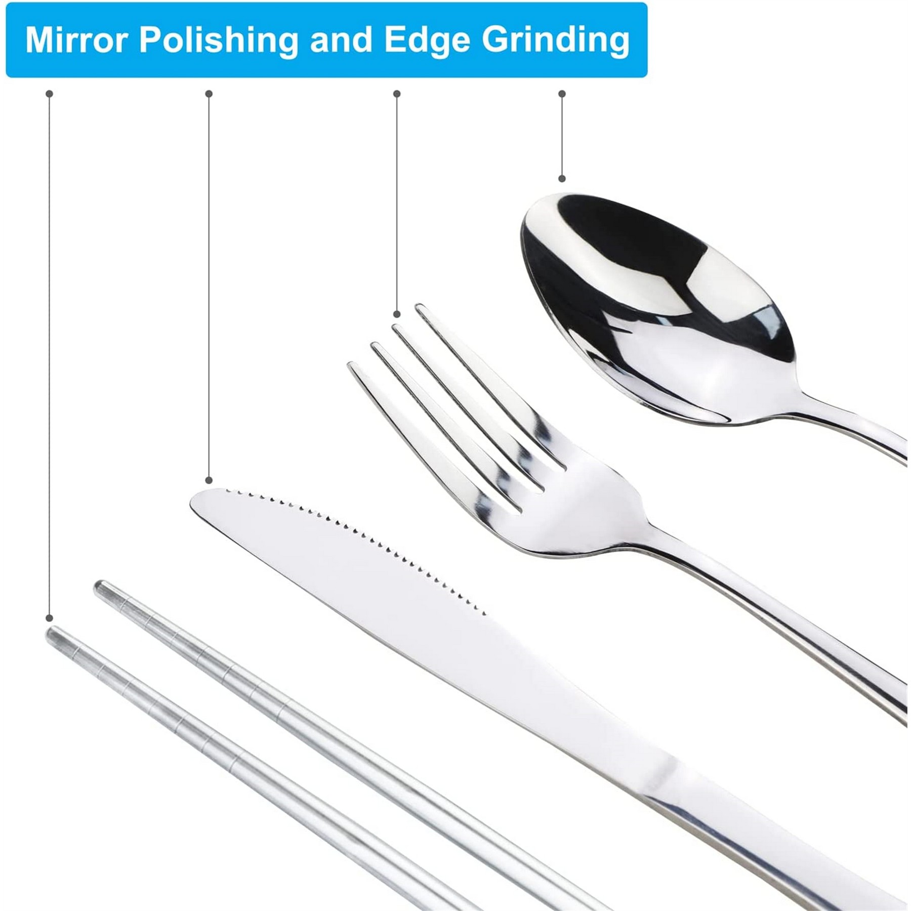 Portable Silverware Set With Case 4