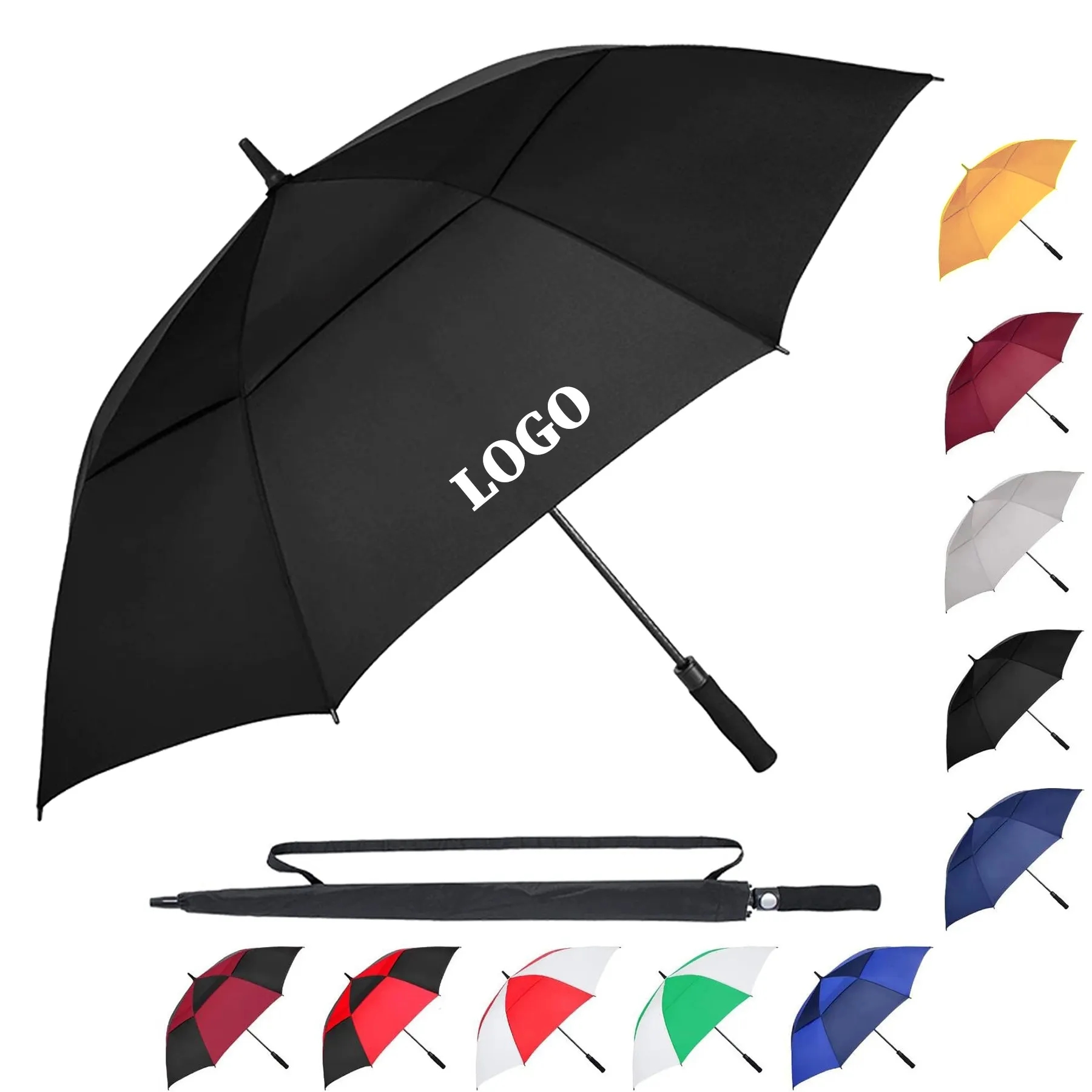 Automatic Open Windproof Golf Umbrella With Double Canopy 14