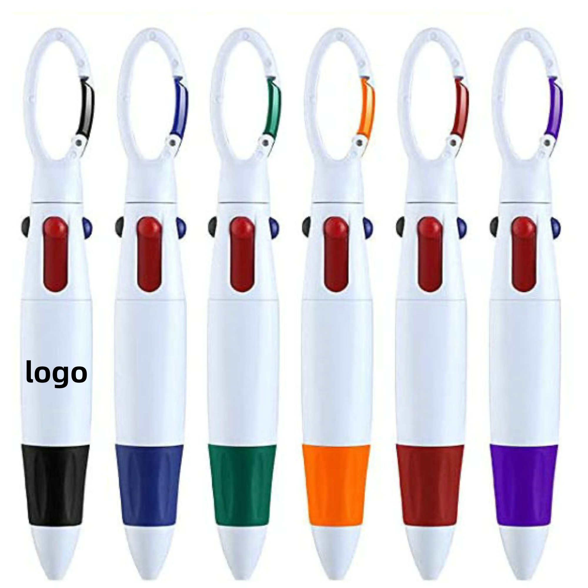 Colorful Ink Pen with Carabiner Clip 2